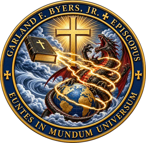 Episcopal seal bearing the motto Euntes in Mundum Universum